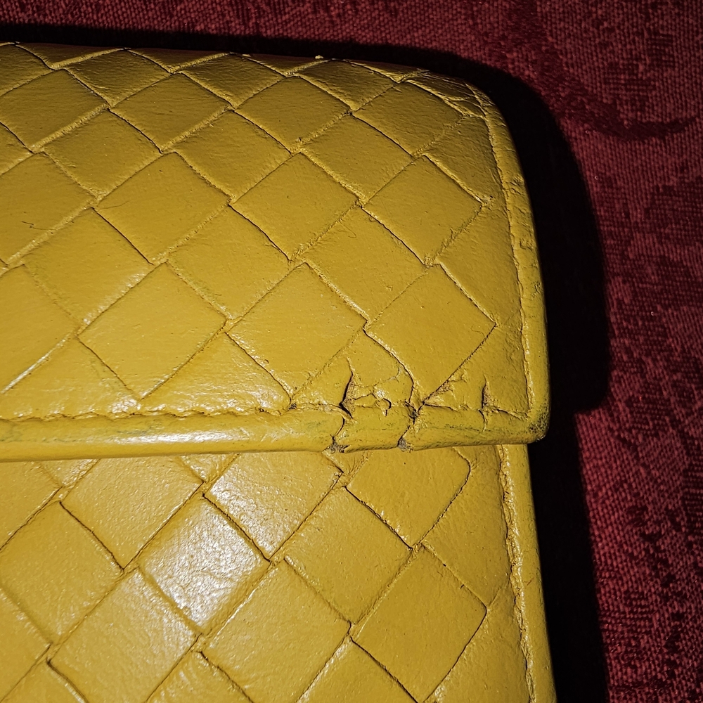 Bottega Veneta Yellow Woven Leather Clutch Continental Wallet - Picture 3 of 15
